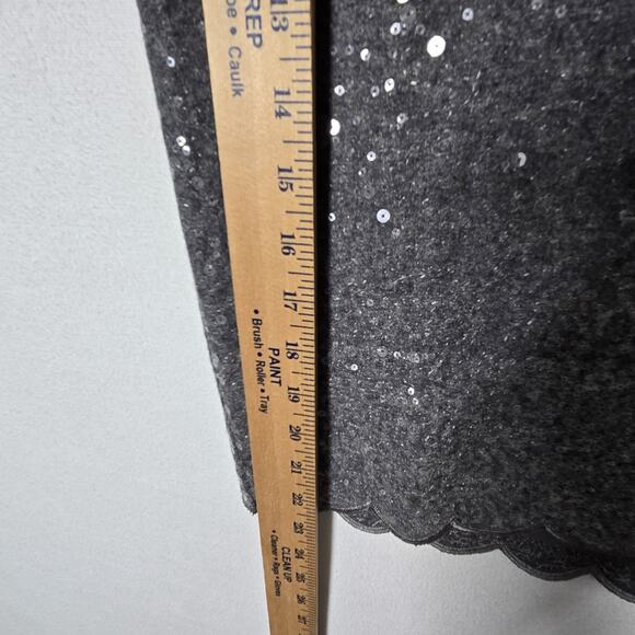 Talbots Wool Blend Sequin Pencil Skirt sz 16P Gray Scalloped Hem - Picture 14 of 15